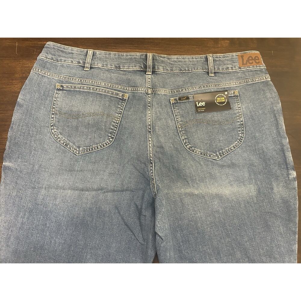 NWT Lee Friction Resistant Straight Mid Rise Denim 5-Pocket 26w - Picture 2 of 7